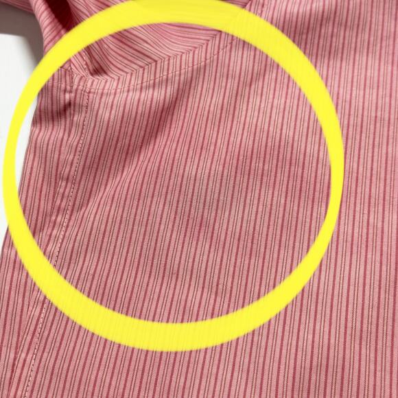 Eddie Bauer Women Shirt XL Pink Striped Button Up Long Sleeve 100% Cotton STAIN - Picture 3 of 10